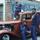 The Ghetto Boys (later spelled Geto Boys) in 1987 (clockwise from top: DJ Ready Red, Prince Johnny C, and Sire Jukebox),